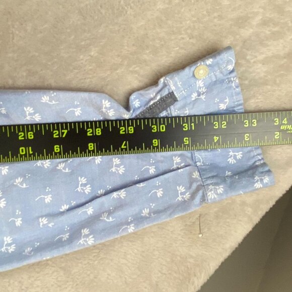 Aeropostale Mens Shirt Small Long Sleeve Floral Button Down Travel Casual Blue - Picture 6 of 14